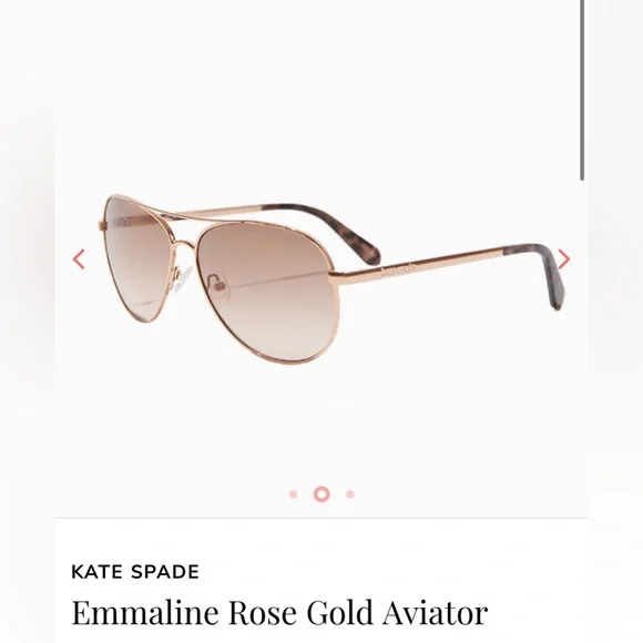 kate spade | Accessories | Emmaline Rose Gold Aviator | Poshmark display picture 2